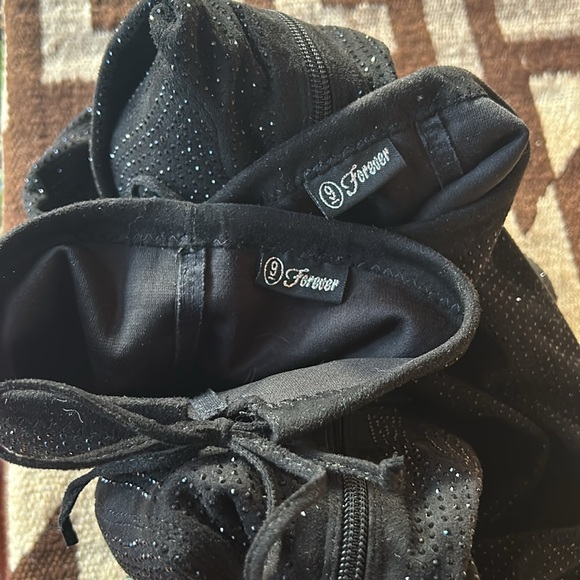 90’s Fashion Forever Thigh High Women’s Boots Suede Rhinestone Studded Size 9 - Picture 13 of 15